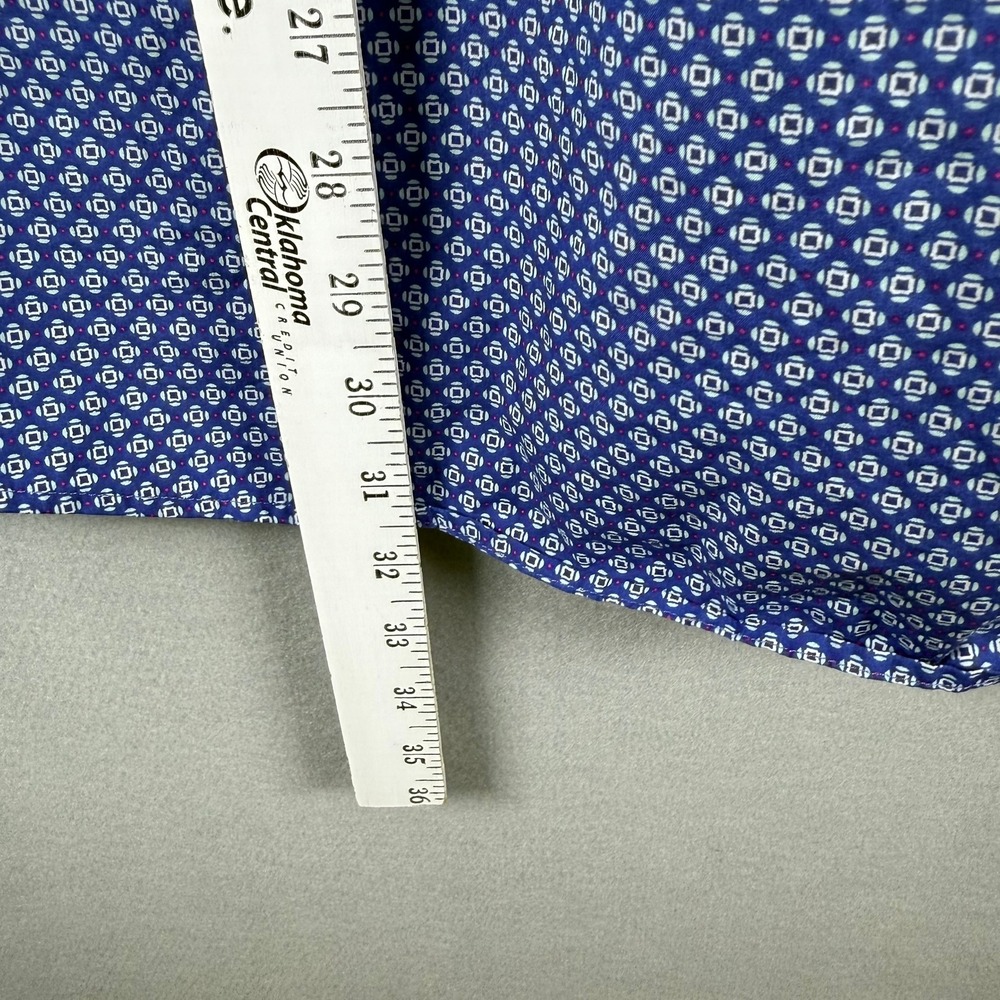 Ariat Mens L Shirt Blue Geometric Pearl Snap Western Cowboy Workwear Classic - Picture 6 of 9